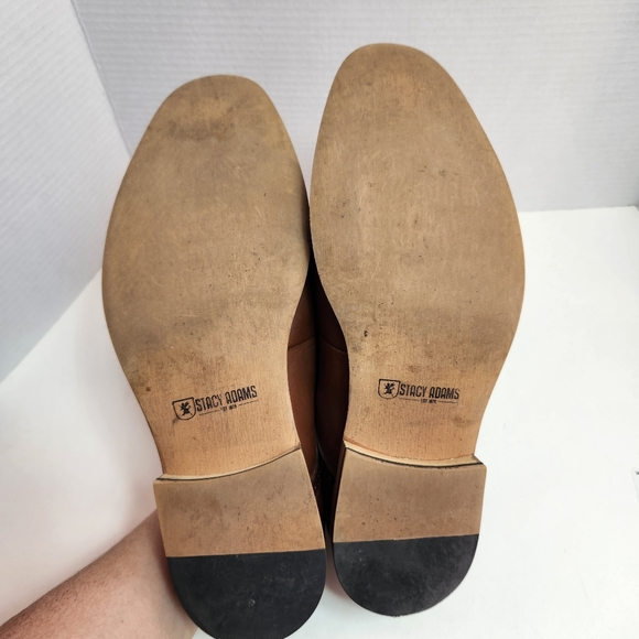 STACY ADAMS Men's Leather Dressy Oxford Shoe Medium Brown 12 W - Picture 10 of 10